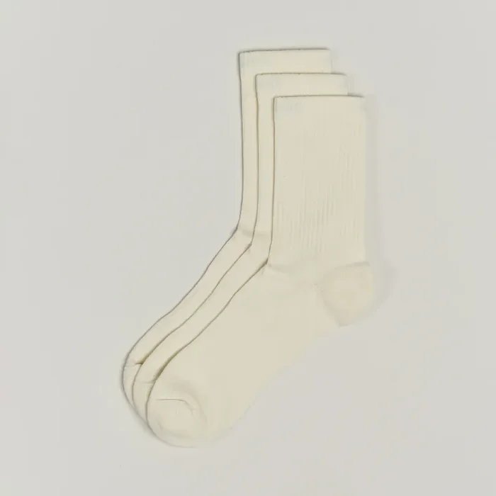 3-Pack Crew Cotton Socks White