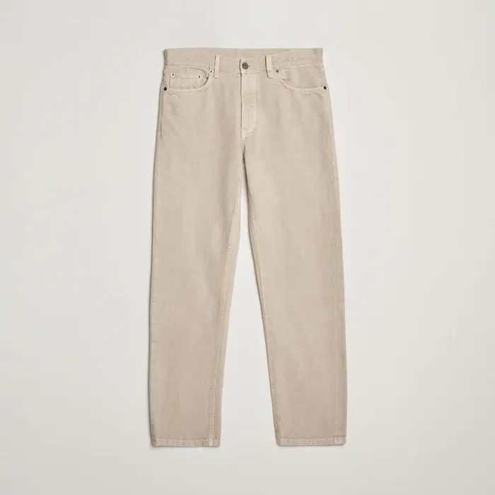 5-Pocket Marbled Denim Pants Beige