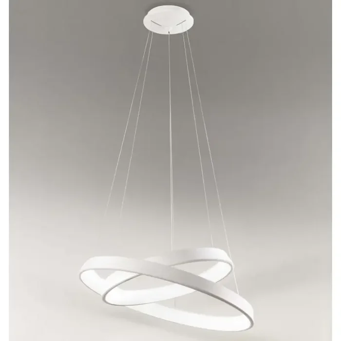 A Buon Prezzo Sospensione Anelli Diodi Doppia D.80 cm Bianca Led 82w 2052 Affralux