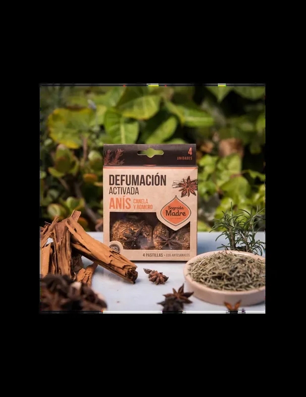 Anice, Cannella & Rosmarino – 4 Pastillas Smudge 100% Erbe Naturali – Sagrada Madre