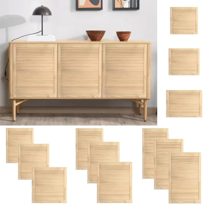 Anta con Design a Lamelle 61,5×39,4 cm in Legno di Pino