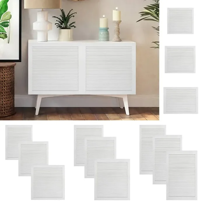 Ante a Lamelle 2 pz Legno Massello di Pino Bianco 61,5×49,4 cm