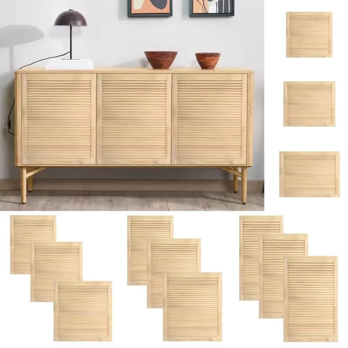 Ante a Lamelle 4 pz in Legno Massello di Pino 99,3×39,4 cm