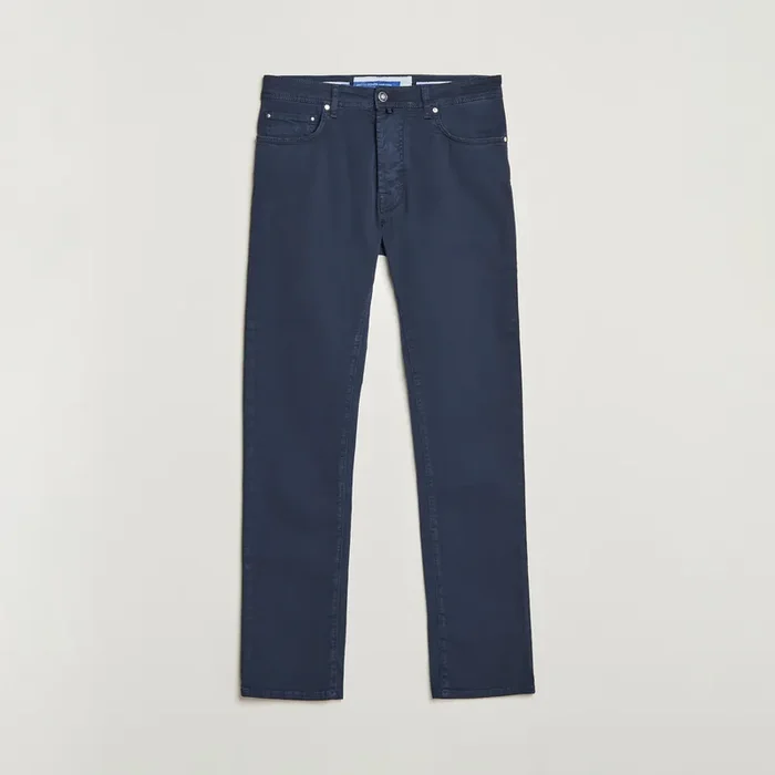Bard Garment Dyed Gabardine Trousers Navy