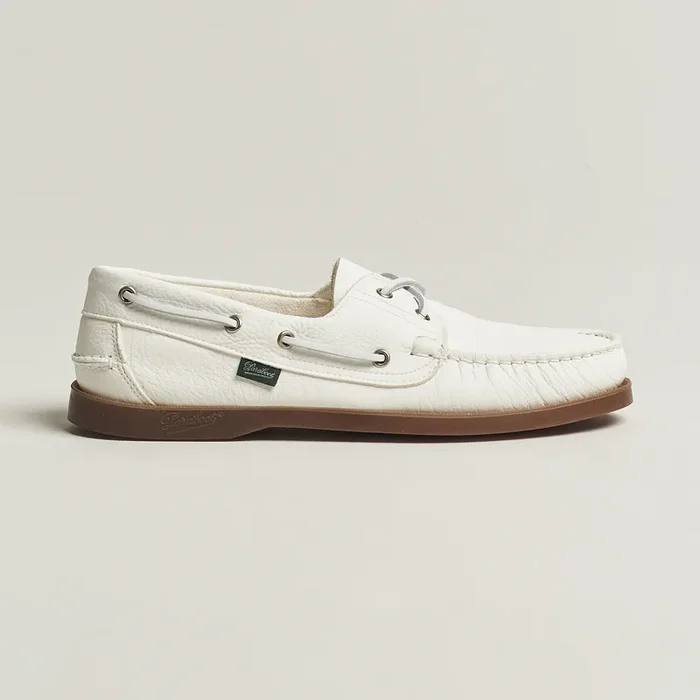 Barth Boat Shoe White Deerskin