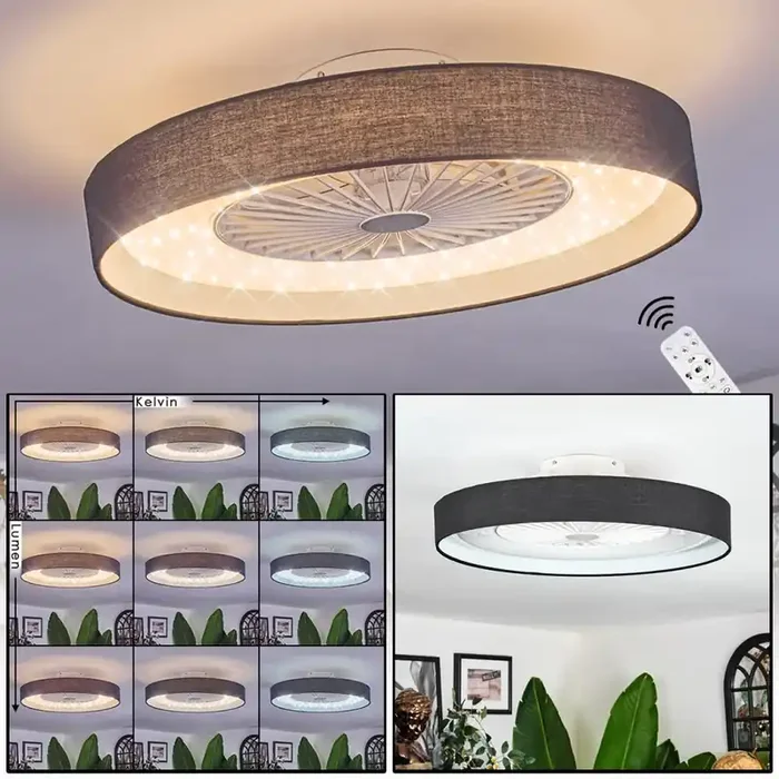 Benasal Plafoniera, Lampada con ventilatore LED Bianco, 1-Luce, Telecomando Popolare