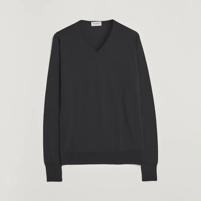 Bobby Extra Fine Merino V-Neck Pullover Black