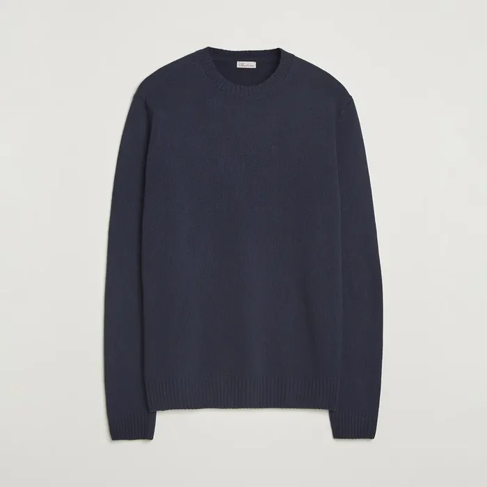 Brushed Merino Crew Neck Navy