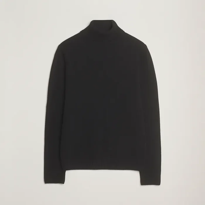 Brushed Merino Rollneck Black