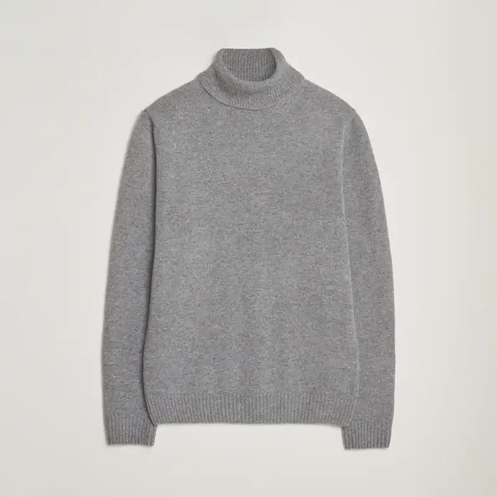 Brushed Merino Rollneck Grey
