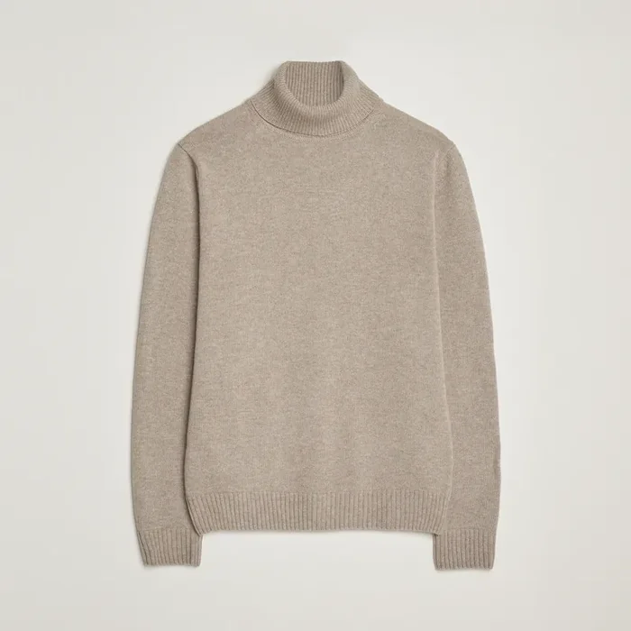Brushed Merino Rollneck Light Brown