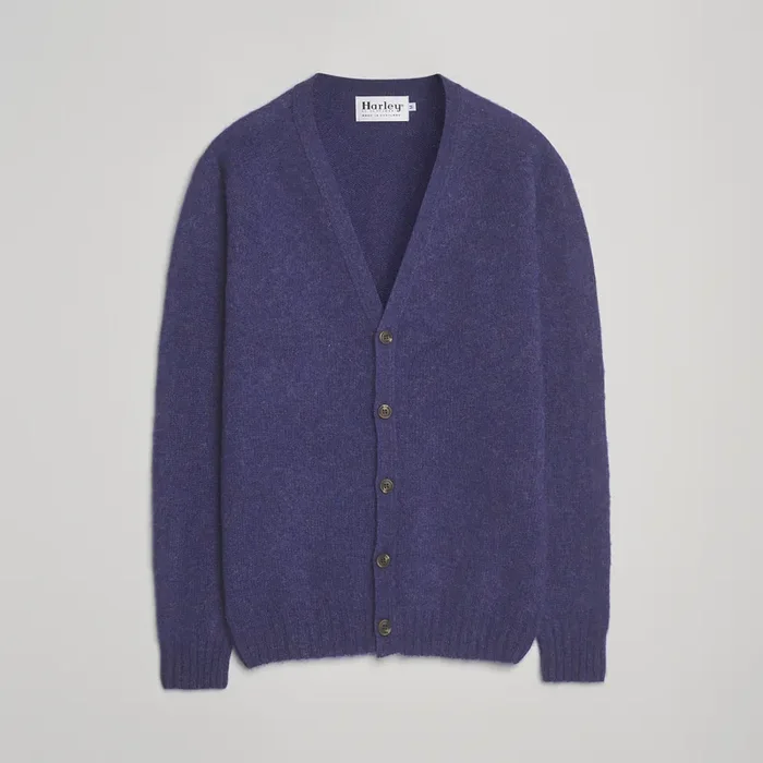 Brushed Supersoft Lambswool Cardigan Iris
