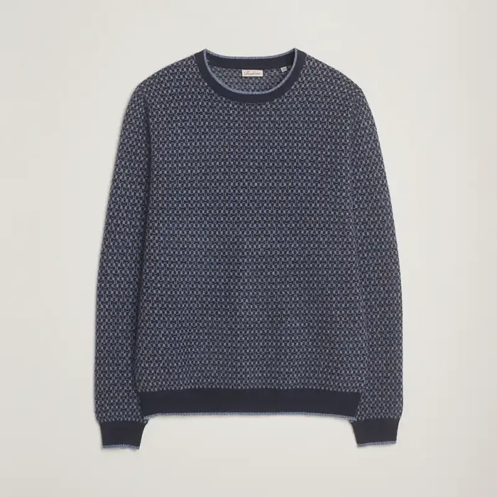 Cashmere Pattern Crewneck Navy