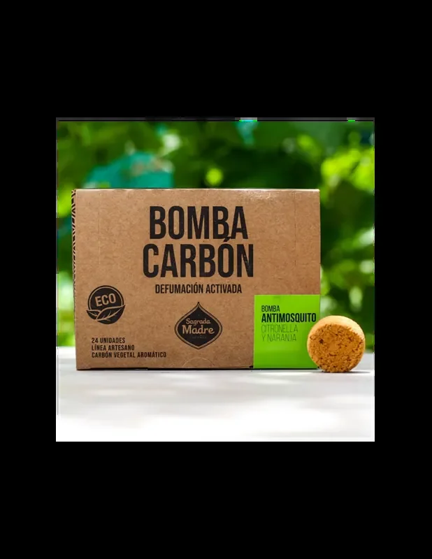 Citronella & Arancia – 24 Compresse Carbone Smudge 100% Vegetali – Sagrada Madre