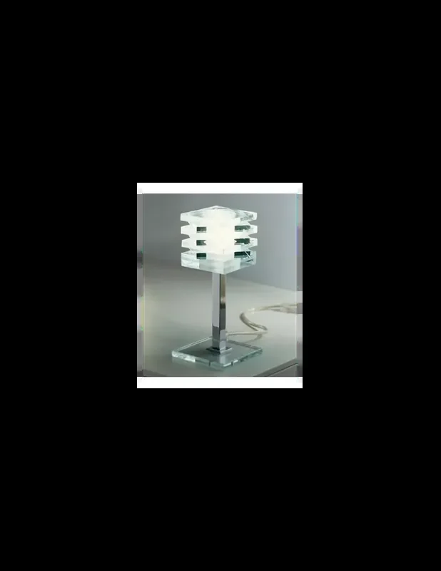 De majo ottoxotto/t lampada da tavolo 60w g9 h 22,5cm vetro in cristallo montatura cromata