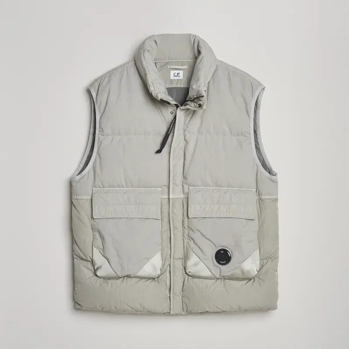 Eco Chrome Mixed Down Vest Light Grey