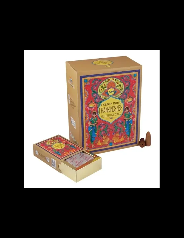 Frankincense Golden India 10 Coni Incenso a riflusso Sree Vani Backflow Masala