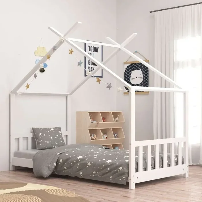 Giroletto per Bambini Bianco in Massello di Pino 80×160 cm