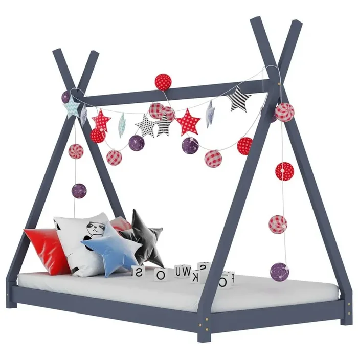 Giroletto per Bambini Grigio in Massello di Pino 70×140 cm