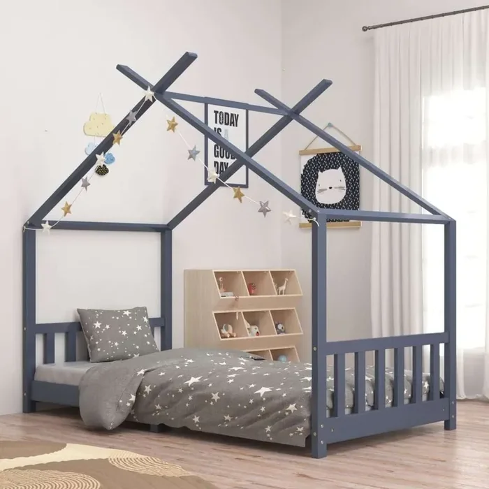 Giroletto per Bambini Grigio in Massello di Pino 90×200 cm