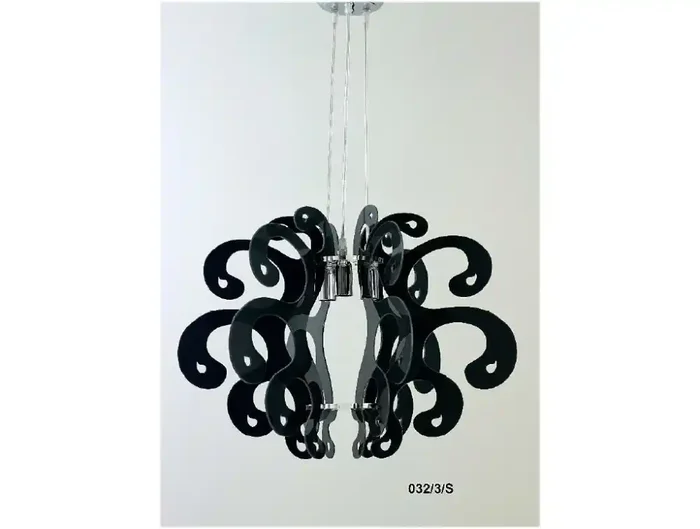LAMPADARI IN PLEXIGLASS SOSPENSIONE COLORE NERO 032/3/S Miglior Prezzo