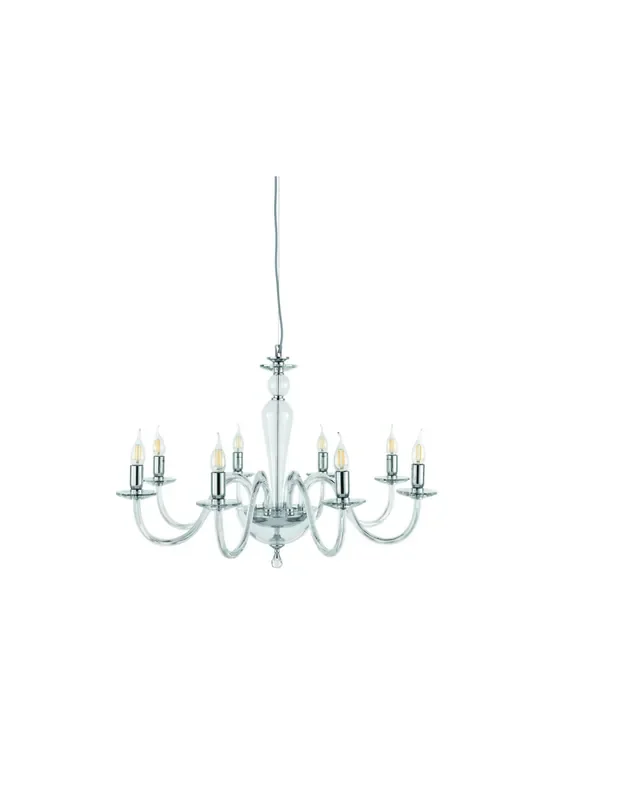 Lampadario classico per soggiorno 8 Luci Paganini Cromo Ondaluce Ciciriello Ordine In Blocco
