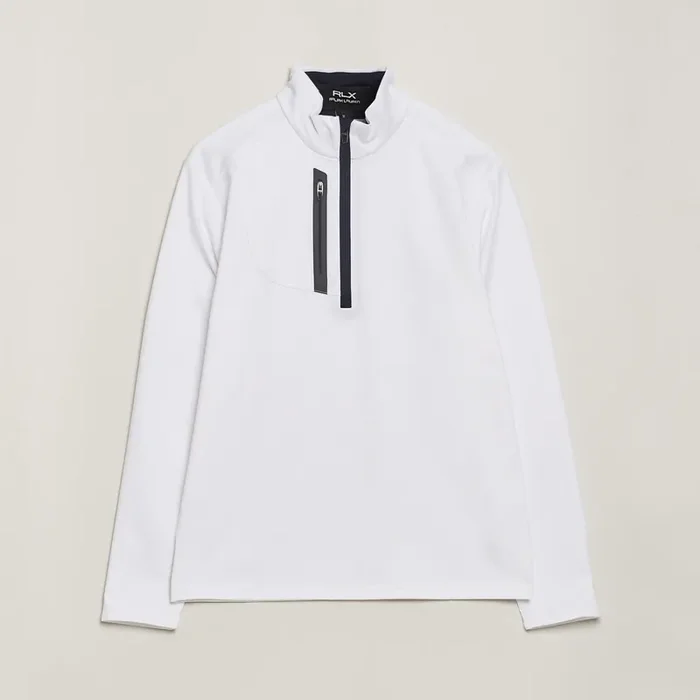 Luxury Jersey Half Zip Ceramic White