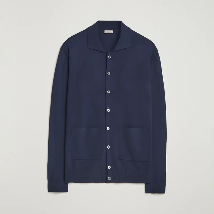 Merino Pocket Cardigan Navy