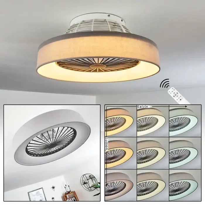 Moli ventilatore da soffitto LED Grigio, Bianco, 1-Luce, Telecomando Bestseller