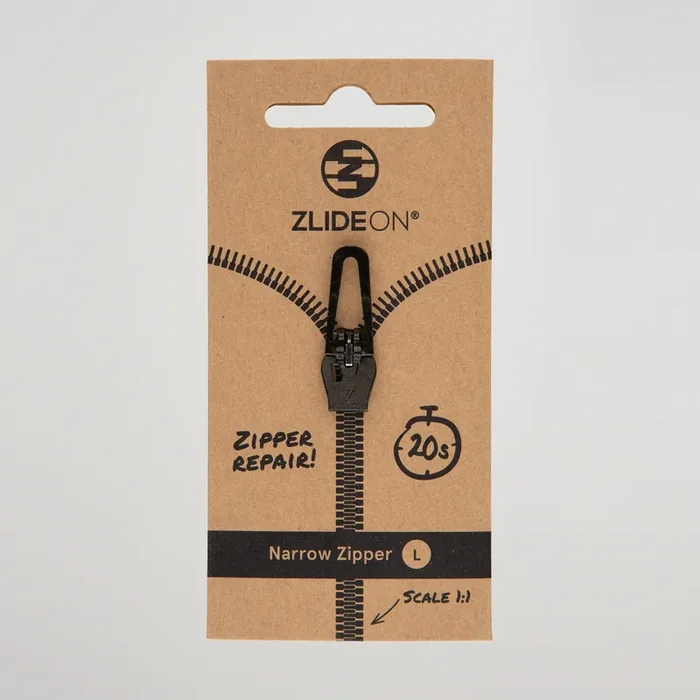 Narrow Zipper Black L