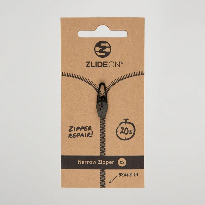Narrow Zipper Black XS