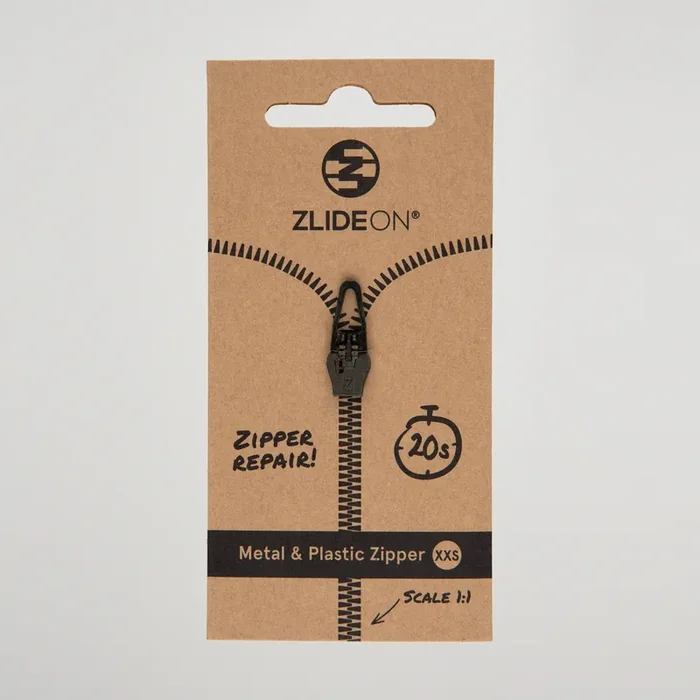 Normal Plastic & Metal Zipper Black XXS