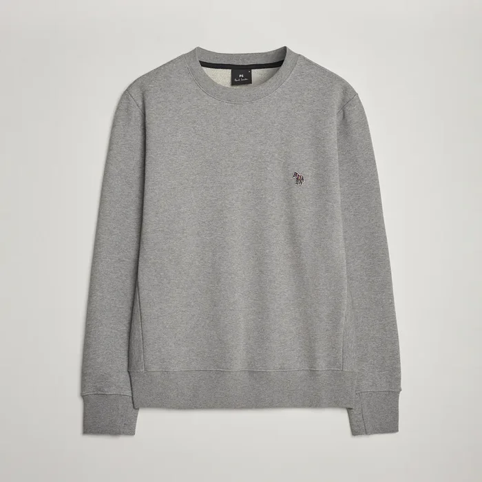 Organic Cotton Crew Neck Sweatshirt Grey Melange
