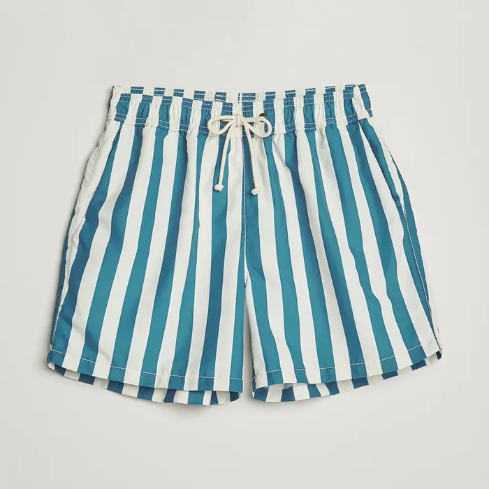 Paraggi Striped Swimshorts Green/White