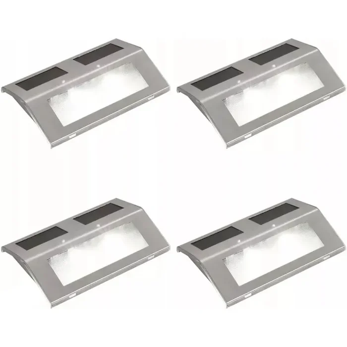 Più Venduto SET 4 LAMPADE SOLARI 15X1X10CM A LUCE CALDA IN ACC