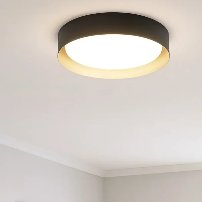 Plafoniera led 22w 3000k nero oro linea light crew 2 Top Qualità
