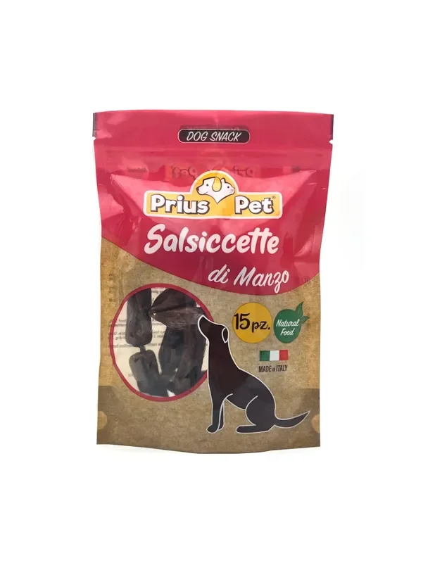 Prius Pet Snack per Cani Salsiccette di Manzo 120 G