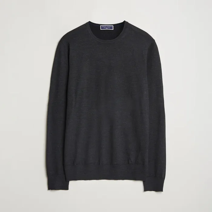 Pure Merino Crew Neck Jumper Dark Charcoal