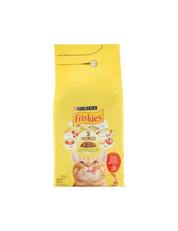Purina Friskies Adult Cibo Secco per Gatti con Manzo Pollo e Verdure 2 Kg