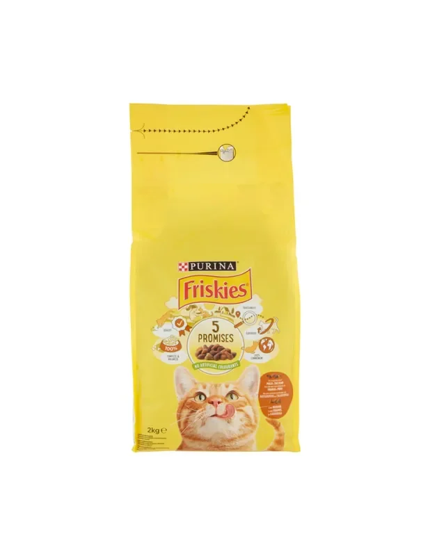 Purina Friskies Adult Cibo Secco per Gatti con Pollo Tacchino e Verdure 2 Kg