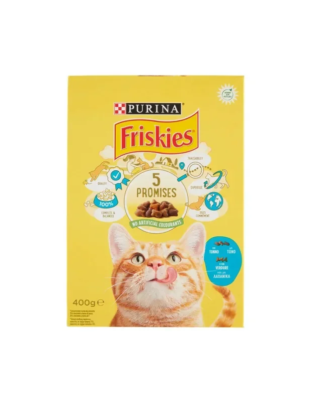 Purina Friskies Adult Cibo Secco per Gatti con Tonno e Verdure 400 g