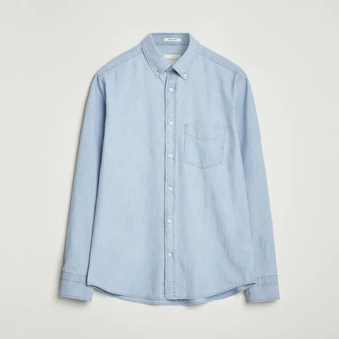 Regular Fit Chambray Shirt Light Blue