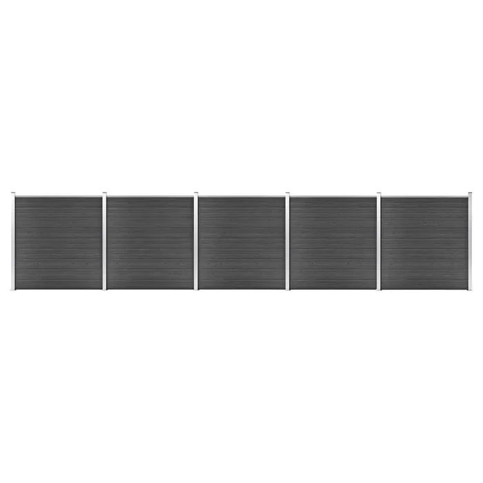 Set Pannelli di Recinzione in WPC 872×186 cm Nero