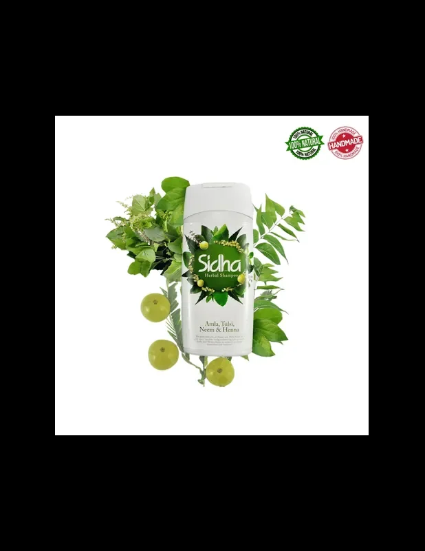 Shampoo alle erbe Amla, Tulsi, Neem & Henna Sidha Ayurvedic – 180ml