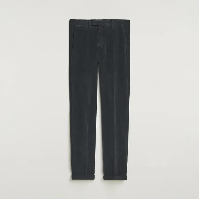 Slim Fit Corduroy Trousers Black