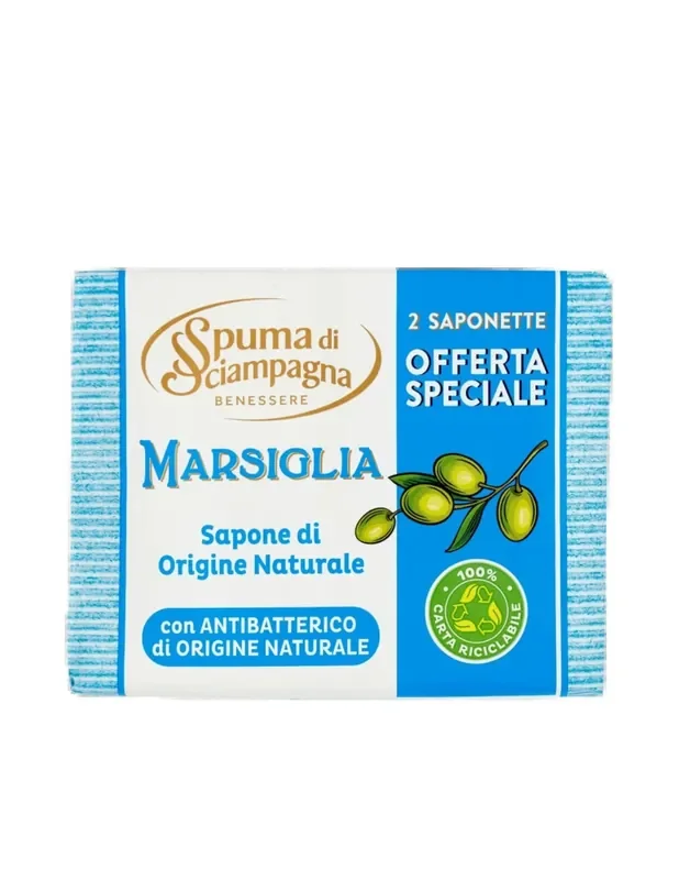 Spuma di Sciampagna Benessere Saponetta Viso Marsiglia 2×125 g