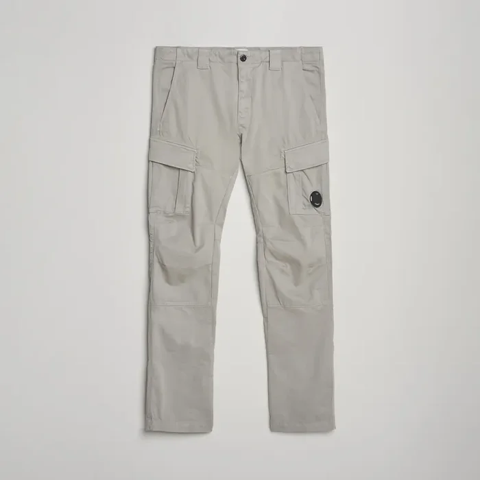 Stretch Satin Lens Cargo Pants Grey
