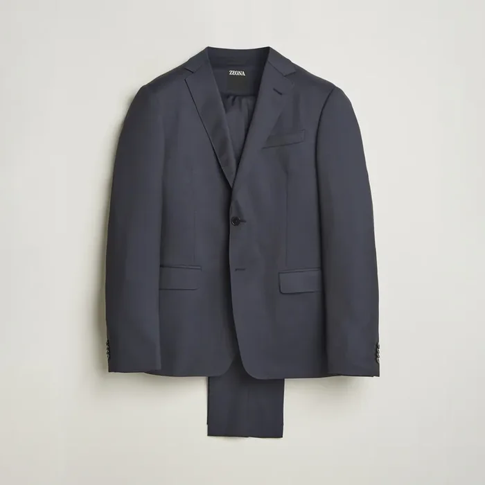 Tailored Wool Suit Navy