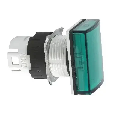 Testa lampada spia D.16 – rettangolare – 5 colori – gemma liscia verde – SCHNEIDER ELECTRIC ZB6DV3