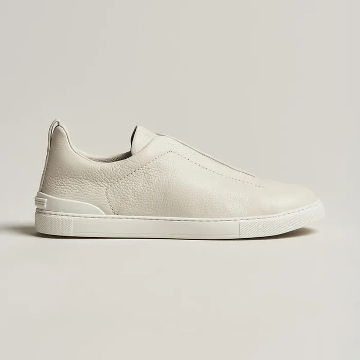 Triple Stitch Sneakers White Deerskin